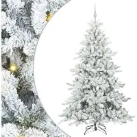 Syfax Künstlicher klappbarer Weihnachtsbaum Weiß 180 cm PVC und Stahl