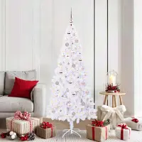 vidaXL "Schlussverkauf" Künstlicher Weihnachtsbaum(1 pc) - Kunstbaum/Tannenbaum - Weiß 180 cm PVC und Stahl C8072