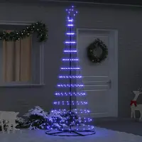 vidaXL "Schlussverkauf" LED-Weihnachtsbaum(1 pc) - Kunstbaum/Tannenbaum - mit 295 LEDs mit Ständer Blau 250 cm Metall C8162