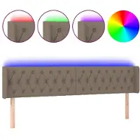Syfax LED Kopfteil Taupe 203x16x78/88 cm Stoff