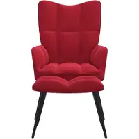 vidaXL "Winterschlussverkauf "Einzelsessel moderne - CLORIS - Relaxsessel - Polstersessel mit Hocker Weinrot Samt - 61 x 70 x 96,5 cm - DEMöbel7809035