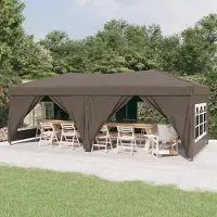 vidaXL Best Möbel Partyzelt Faltbar mit Seitenwänden Taupe 3x6 m - Pavillons & Partyzelte CL1317658 1parcel