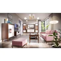 AEA Wohnzimmer Set Vitrine Kommode Spiegel Wohnwände Kommoden Design Schrank 4tlg.