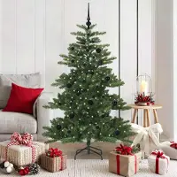 vidaXL "Schlussverkauf" Künstlicher klappbarer Weihnachtsbaum(1 pc) - Kunstbaum/Tannenbaum - Grün 150 cm PVC und Stahl C7975