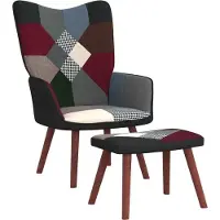 vidaXL (NEU 2026) Relaxsessel mit Hocker Patchwork Stoff - Loungesessel - 11.15 kg