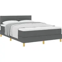 Syfax Boxspringbett mit Kissen Dunkelgrau 140 x 200 cm Stoff