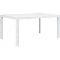 ZMH Gartentisch Weiß 150x90x72 cm Kunststoff Rattan-Optik