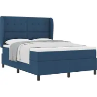 Syfax Boxspringbett mit Matratze mit Kopfteil Blau 140 x 200 cm Stoff