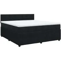 Syfax Boxspringbett mit Matratze Schwarz 180x200 cm Samt