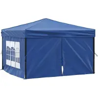 vidaXL "Winteraktion" Partyzelt Faltbar mit Seitenwänden Blau 3x3 m - Pavillons & Partyzelte CC22829