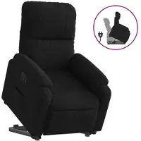 Syfax Relaxsessel mit Aufstehhilfe Schwarz Mikrofasergewebe