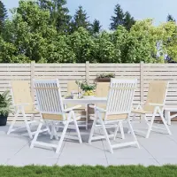 vidaXL "im Angebot" Gartenstuhlauflagen für Hochlehner 6Stk. Beige 120x50x3cm Stoff - Gartenmöbelauflagen CC6832