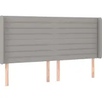 Syfax Kopfteil mit Ohren Hellgrau 163x16x118/128 cm Stoff
