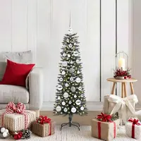 vidaXL "Schlussverkauf" Künstlicher Weihnachtsbaum(1 pc) - Kunstbaum/Tannenbaum - mit 150 LEDs mit Ständer Grün 120 cm C7487
