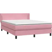 Syfax Boxspringbett mit Matratze Rosa 140x220 cm Samt