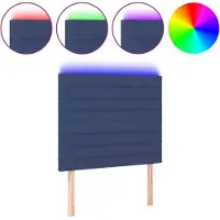 Syfax LED Kopfteil Blau 80x5x118/128 cm Stoff