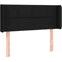 Syfax Kopfteil mit Ohren Schwarz 93x16x78/88 cm Stoff