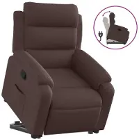 Syfax Relaxsessel mit Aufstehhilfe Dunkelbraun Stoff