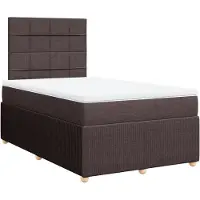 Syfax Boxspringbett mit Matratze Dunkelbraun 120x200 cm Stoff