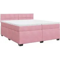Syfax Boxspringbett mit Matratze Rosa 200x200 cm Samt