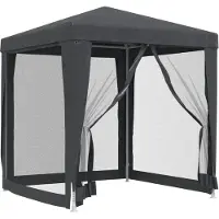 vidaXL Stabli Möbel Partyzelt mit 4 Mesh-Seitenwänden Anthrazit 2x2 m HDPE - Pavillons & Partyzelte CC2425395