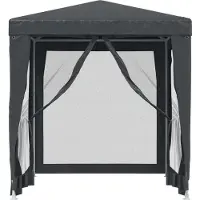 vidaXL "Winterschlussverkauf "Partyzelt Wasserdicht Design - Partyzelt/ Festzelt - mit 4 Mesh-Seitenwänden Anthrazit 2x2 m HDPE NeuMöbel 5476131