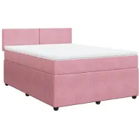 Syfax Boxspringbett mit Matratze Rosa 140x200 cm Samt