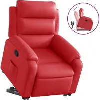 Syfax Relaxsessel mit Aufstehhilfe Rot Kunstleder