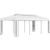 Syfax Pavillon mit Doppeldach 3 x 6 m Weiß