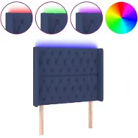 Syfax LED Kopfteil Blau 103x16x118/128 cm Stoff