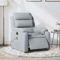 vidaXL Massagesessel Fernsehsesel Elektrisch Hellgrau Stoff 3204968