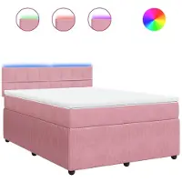 Syfax Boxspringbett mit Matratze Rosa 140x190 cm Samt