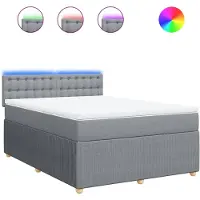 Syfax Boxspringbett mit Matratze Hellgrau 160x200 cm Stoff