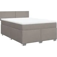 Syfax Boxspringbett mit Matratze Taupe 140x200 cm Stoff