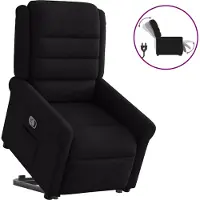 Syfax Relaxsessel mit Aufstehhilfe Schwarz Stoff
