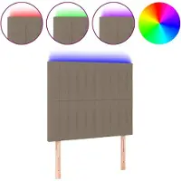 Syfax LED Kopfteil Taupe 80x5x118/128 cm Stoff