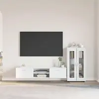 vidaXL Cloris DesignMöbel TV-Schrankset mit Schubladen mit Regal Weiß Holzwerkstoff - Wohnwände DE662414