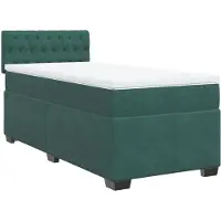 Syfax Boxspringbett mit Matratze Dunkelgrün 80x200 cm Samt