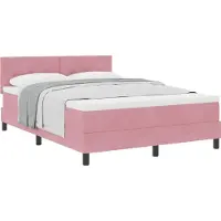 Syfax Boxspringbett mit Matratze mit Kopfteil Rosa 160 x 200 cm Samt