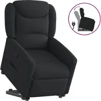 Syfax Relaxsessel mit Aufstehhilfe Schwarz Stoff
