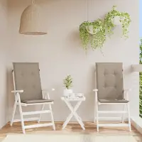 vidaXL "2026 Promotion" Gartenstuhlauflagen für Hochlehner 2Stk. - Hohe Qualität - Taupe 120x50x3cm Stoff - Gartenmöbelauflagen CC26591