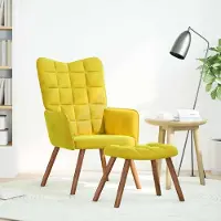 Prolenta Maison Exclusive - Relaxsessel mit Hocker Gelber Samt