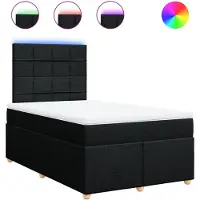 Syfax Boxspringbett mit Matratze Schwarz 120x200 cm Stoff