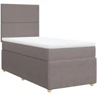 Syfax Boxspringbett mit Matratze Taupe 100x200 cm Stoff
