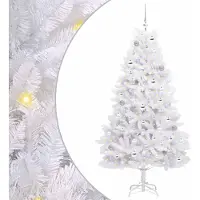 Syfax Künstlicher klappbarer Weihnachtsbaum Weiß 180 cm PVC und Stahl