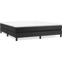 Syfax Boxspringbett mit Matratze Schwarz 180x200 cm Kunstleder