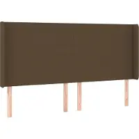 Syfax Kopfteil mit Ohren Dunkelbraun 183x16x118/128 cm Stoff