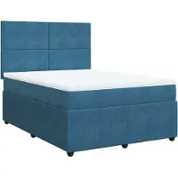 Syfax Boxspringbett mit Matratze Dunkelblau 160x200 cm Samt