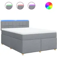 Syfax Boxspringbett mit Matratze Hellgrau 140x200 cm Stoff