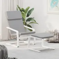 vidaXL Stabli Möbel Relaxsessel mit Hocker Hellgrau Stoff - Fernseh- & Relaxsessel CJG8456968